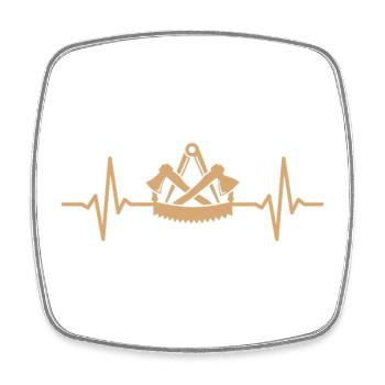 Carpenter's guild sign heartbeat carpenter - Square fridge magnet - white - Front