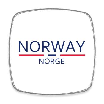 Norway - Norge - Norway - Flag - Scandinavia - Square fridge magnet - white - Front