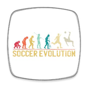 Soccer Evolution Progression Design - Viereckiger Kühlschrankmagnet - Weiß - Vorne