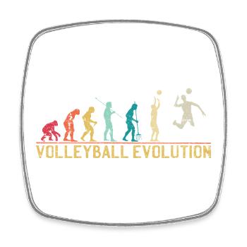 Volleyball Evolution Grafik T-Shirt - Viereckiger Kühlschrankmagnet - Weiß - Vorne