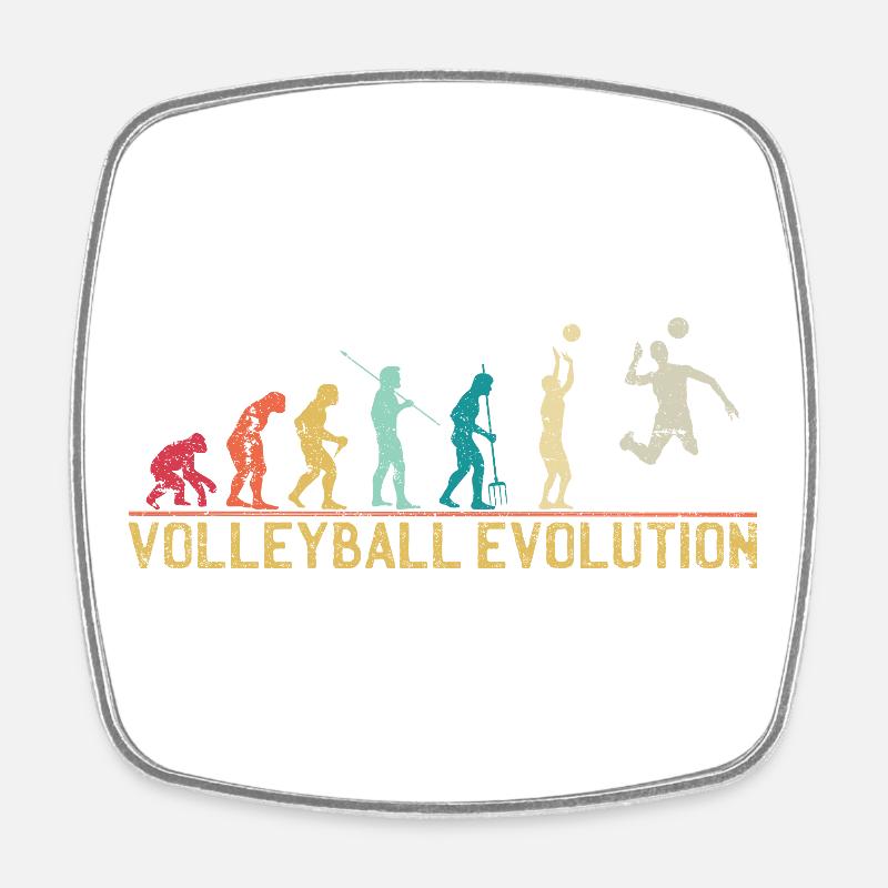 T-shirt graphique Volleyball Evolution - Magnet carré - blanc