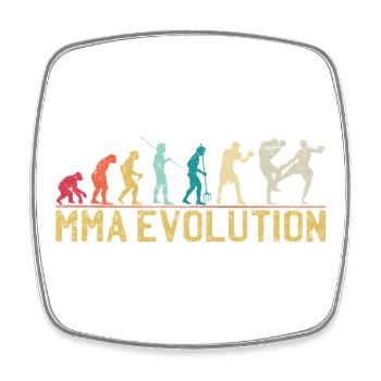 MMA Evolution Silhouette Design - Viereckiger Kühlschrankmagnet - Weiß - Vorne