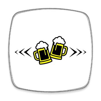 Toast à la bière symbole Chope à bière - Magnet carré - blanc - Devant
