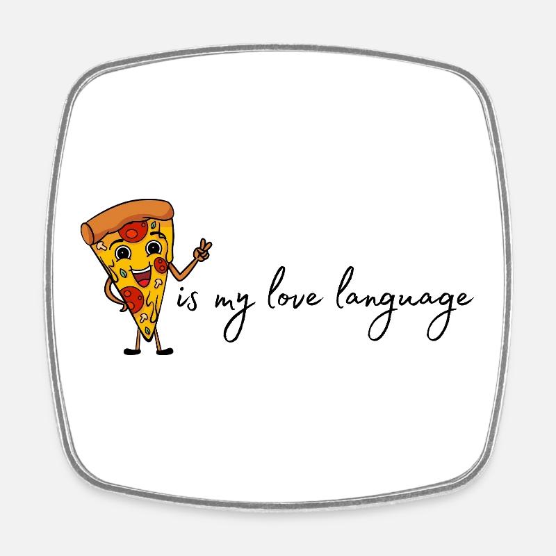 Pizza - Square fridge magnet - white
