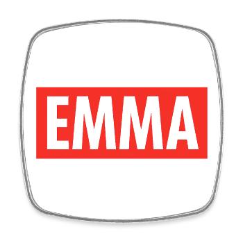 EMMA Name T-shirt – Original and trendy gift - Square fridge magnet - white - Front