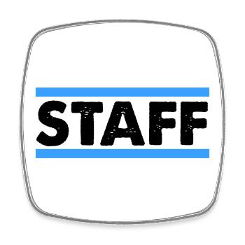 Staff - Viereckiger Kühlschrankmagnet - Weiß - Vorne