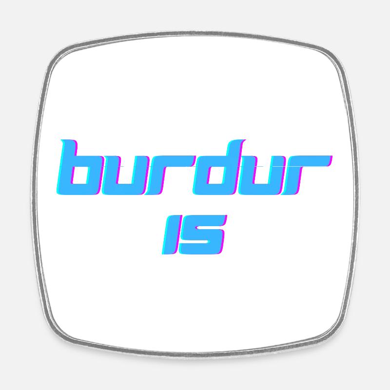 Burdur 15 - Viereckiger Kühlschrankmagnet - Weiß