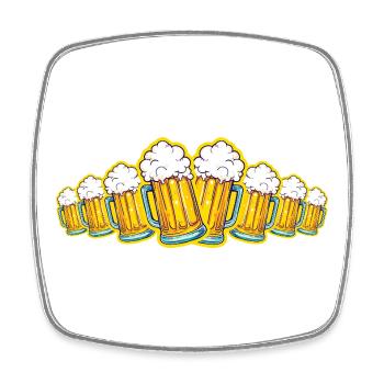 Bier Party Bierglas Anstoßen - Viereckiger Kühlschrankmagnet - Weiß - Vorne