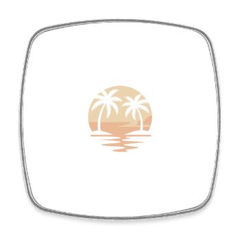 Coucher de soleil avec les palmiers - Magnet carré - blanc - Devant