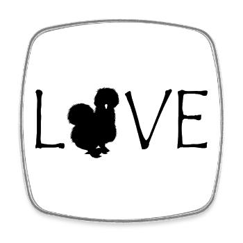 Silk Chicken - Square fridge magnet - white - Front