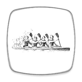 Canoe racing - Square fridge magnet - white - Front