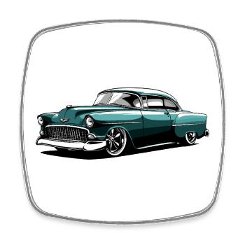 Vintage Classic Car Design - Viereckiger Kühlschrankmagnet - Weiß - Vorne