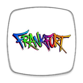 Graffiti-Style Frankfurt Stadtbild - Viereckiger Kühlschrankmagnet - Weiß - Vorne