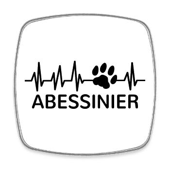 Abyssinian Cat Heartbeat Paw, Paw Print - Square fridge magnet - white - Front