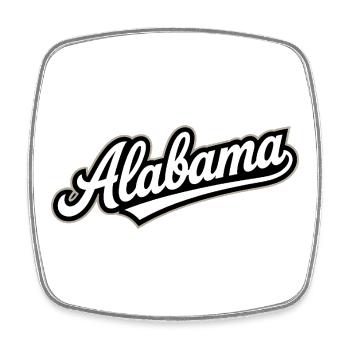 Alabama – Souvenir-Design des US-Bundesstaates - Viereckiger Kühlschrankmagnet - Weiß - Vorne