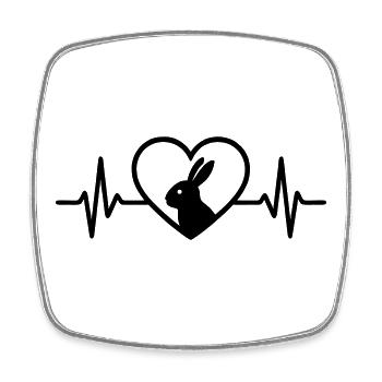 Rabbit Heart - Square fridge magnet - white - Front