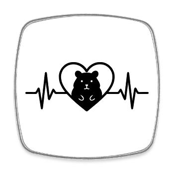 Hamster Heart - Square fridge magnet - white - Front