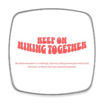 Shared Mountain Adventure Motif - Square fridge magnet - white - Front