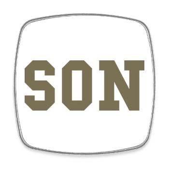 SON – Déclaration de style universitaire - Magnet carré - blanc - Devant