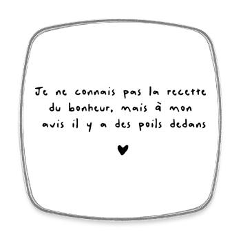 Bonheur dog - Magnet carré - blanc - Devant