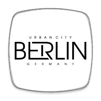 Berlin, Deutschland - Viereckiger Kühlschrankmagnet - Weiß - Vorne
