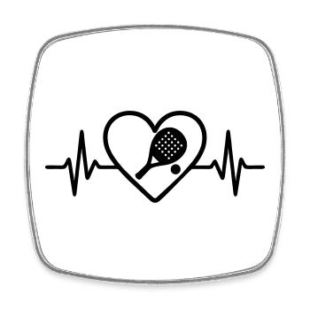 Padel Heart - Square fridge magnet - white - Front