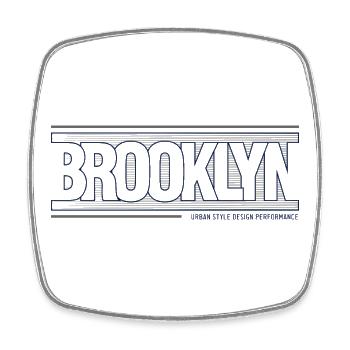 Kreative Skyline von Brooklyn City - Viereckiger Kühlschrankmagnet - Weiß - Vorne