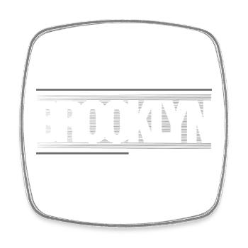 Winde der Skyline von Brooklyn Silhouette - Viereckiger Kühlschrankmagnet - Weiß - Vorne