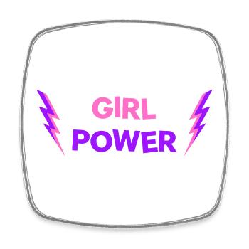 GIRL POWER - lucky charms for girls and women - Square fridge magnet - white - Front