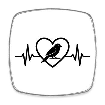 Canary Heart - Square fridge magnet - white - Front