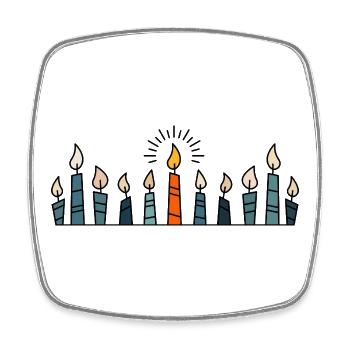 Candles send you a light for Christmas - Square fridge magnet - white - Front