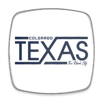 Texas Stripes Retro State Panel - Viereckiger Kühlschrankmagnet - Weiß - Vorne