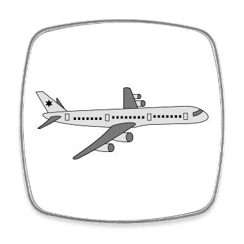 avion - Magnet carré - blanc - Devant
