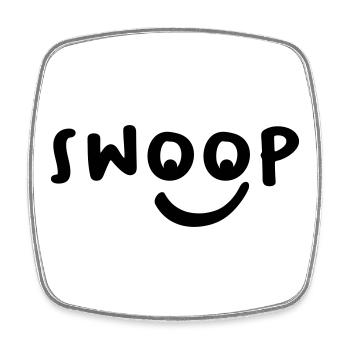 Swoop Face Laugh Gift - Square fridge magnet - white - Front
