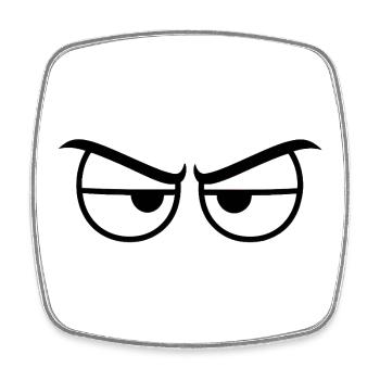 Angry Eyes Expression - Square fridge magnet - white - Front