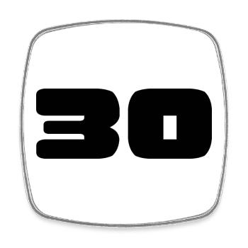 30. 30 ANS. 30e ANNIVERSAIRE. ANNIVERSAIRE 30 ANS. - Magnet carré - blanc - Devant