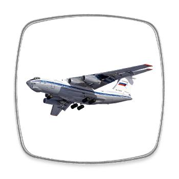 Avion-cargo IL-76 - Magnet carré - blanc - Devant