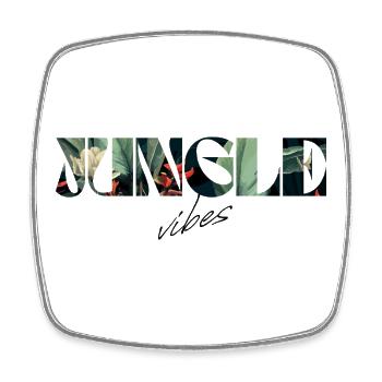 Jungle Vibes Botanischer Schriftzug - Viereckiger Kühlschrankmagnet - Weiß - Vorne