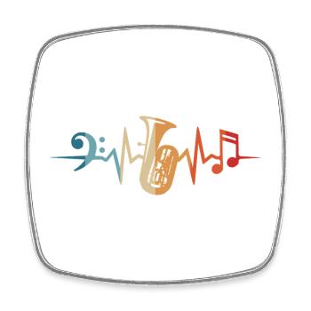 Tuba Heartbeat Tuba Orchestra Musicians - Square fridge magnet - white - Front
