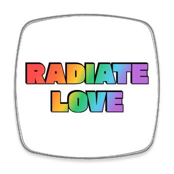 Strahlen Sie Liebe Regenbogen aus - Viereckiger Kühlschrankmagnet - Weiß - Vorne