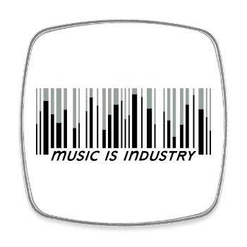 music is industry - Viereckiger Kühlschrankmagnet - Weiß - Vorne