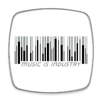 music is industry - Viereckiger Kühlschrankmagnet - Weiß - Vorne