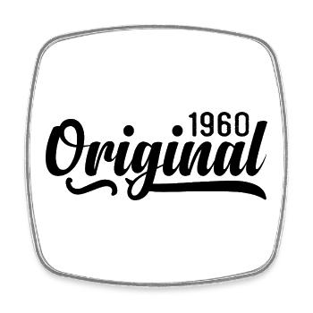 1960 birthday 65 years old, retro 1960 - Square fridge magnet - white - Front
