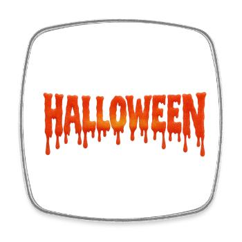 Police d’Halloween dégoulinante en orange sanguine - Magnet carré - blanc - Devant