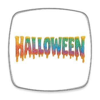 Zuckerguss Halloween Schriftzug - Viereckiger Kühlschrankmagnet - Weiß - Vorne