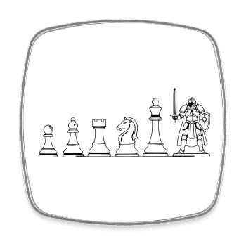 Spielfigur Brettspiel Evolution: Lustiges Design - Viereckiger Kühlschrankmagnet - Weiß - Vorne