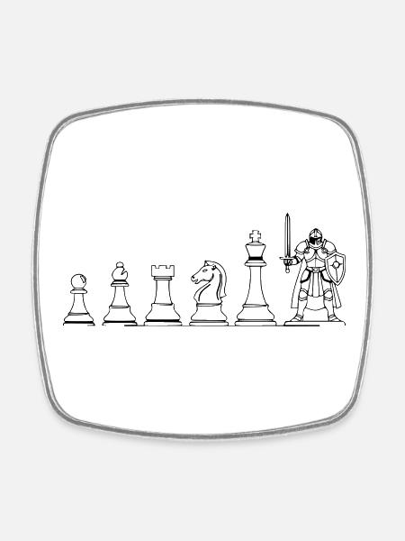 Spielfigur Brettspiel Evolution: Lustiges Design - Viereckiger Kühlschrankmagnet - Weiß