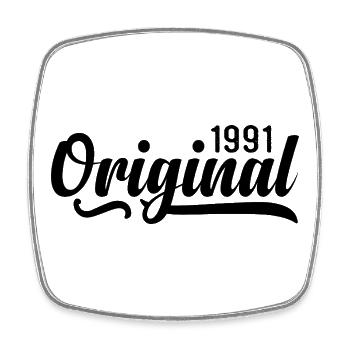 1991 Geburtstag 34 Jahre Alt, retro 1991 - Viereckiger Kühlschrankmagnet - Weiß - Vorne