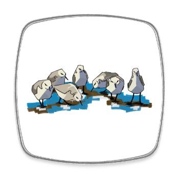 Birds at Waterplas, beautiful and cheerful - Square fridge magnet - white - Front