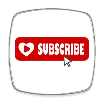 Fabelhaftes Symbol für die Schaltfläche "Abonnieren" des YouTube-Kanals - Viereckiger Kühlschrankmagnet - Weiß - Vorne